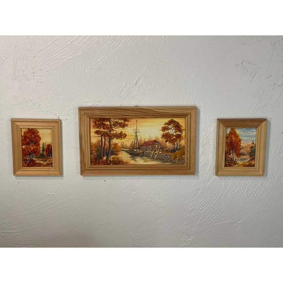 Set of 3 Baltic Amber Art - Picture 1 of 5